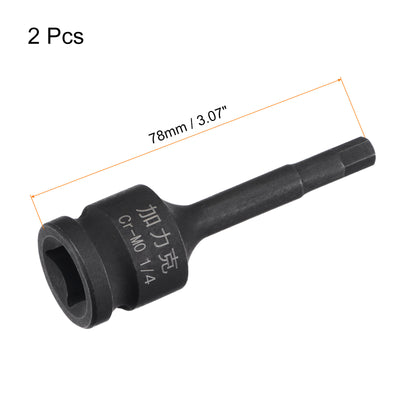 Harfington Impact Hex Bit Socket Square Drive CR-MO Steel SAE Sizes