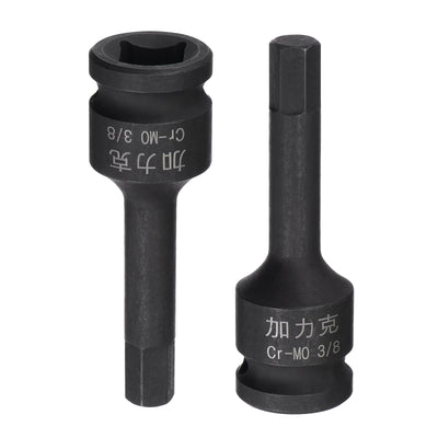 Harfington Impact Hex Bit Socket Square Drive CR-MO Steel SAE Sizes