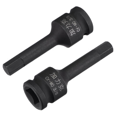 Harfington Impact Hex Bit Socket Square Drive CR-MO Steel SAE Sizes