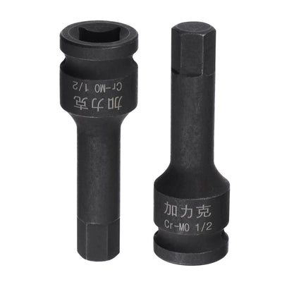 Harfington Impact Hex Bit Socket Square Drive CR-MO Steel SAE Sizes