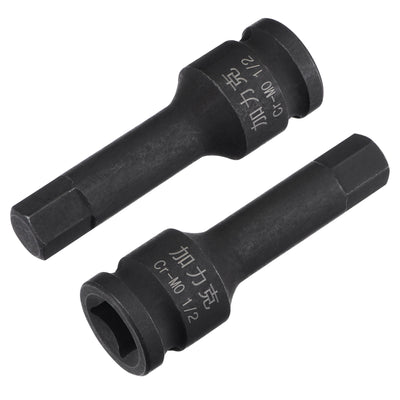 Harfington Impact Hex Bit Socket Square Drive CR-MO Steel SAE Sizes