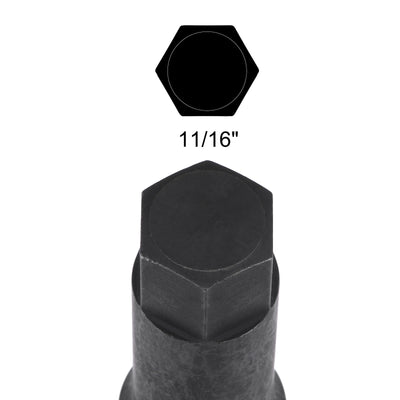 Harfington Impact Hex Bit Socket Square Drive CR-MO Steel SAE Sizes