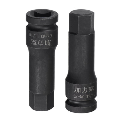 Harfington Impact Hex Bit Socket Square Drive CR-MO Steel SAE Sizes