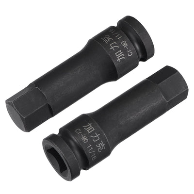 Harfington Impact Hex Bit Socket Square Drive CR-MO Steel SAE Sizes