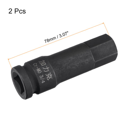 Harfington Impact Hex Bit Socket Square Drive CR-MO Steel SAE Sizes
