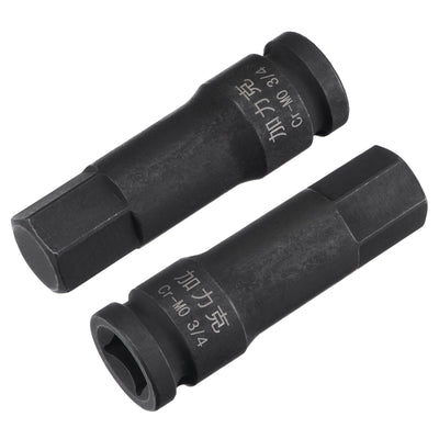 Harfington Impact Hex Bit Socket Square Drive CR-MO Steel SAE Sizes