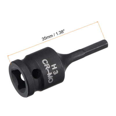 Harfington Impact Hex Bit Socket, Square Drive CR-MO Metric Sizes