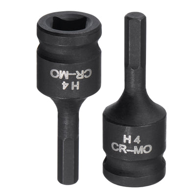 Harfington Impact Hex Bit Socket, Square Drive CR-MO Metric Sizes