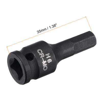 Harfington Impact Hex Bit Socket, Square Drive CR-MO Metric Sizes