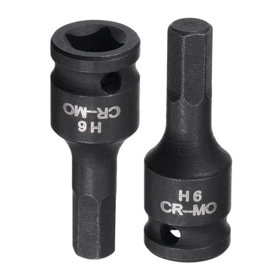 Harfington Impact Hex Bit Socket, Square Drive CR-MO Metric Sizes