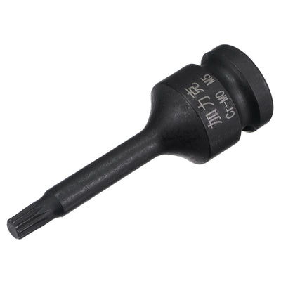 Harfington Impact Spline Bit Socket, Square Drive CR-MO Metric Sizes