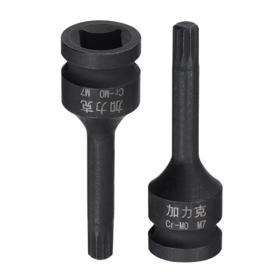 Harfington Impact Spline Bit Socket, Square Drive CR-MO Metric Sizes