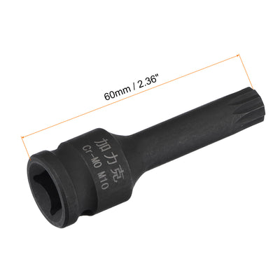 Harfington Impact Spline Bit Socket, Square Drive CR-MO Metric Sizes