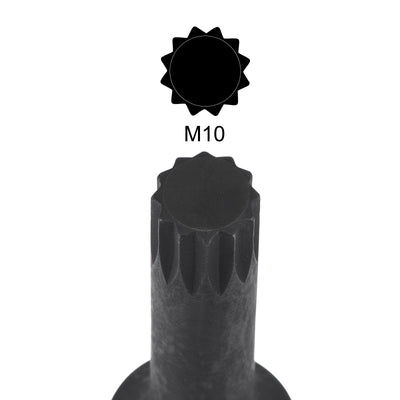 Harfington Impact Spline Bit Socket, Square Drive CR-MO Metric Sizes