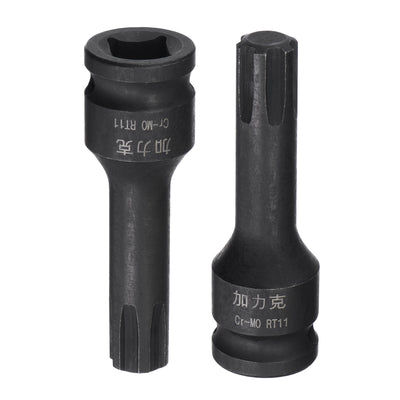 Harfington Impact Ribe Bit Socket, Square Drive CR-MO Metric Sizes