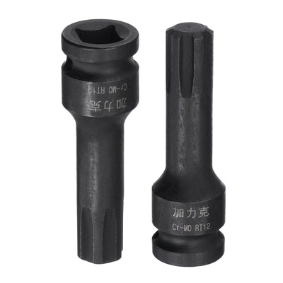 Harfington Impact Ribe Bit Socket, Square Drive CR-MO Metric Sizes