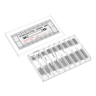 Harfington Watch Band Link Pin Set 144pcs 1.4mm Dia Spring Bar Pins 8-25mm 8pcs Each Size