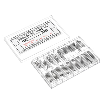 Harfington Watch Band Link Pin Set 216pcs 1.4mm Dia Spring Bar Pins 8-25mm 12pcs Each Size