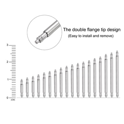 Harfington 8-25mm Watch Band Link Pins with Spring Bar Tool 1.4mm Dia Spring Bar Pins 108pcs