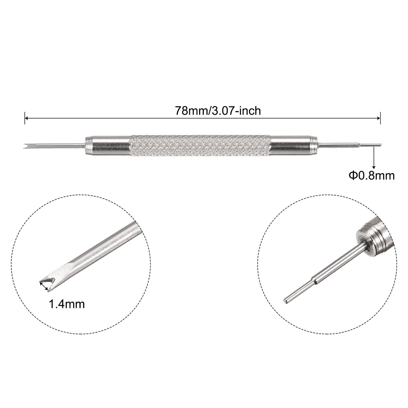Harfington 8-25mm Watch Band Link Pins with Spring Bar Tool 1.4mm Dia Spring Bar Pins 108pcs