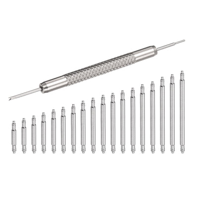 Harfington 8-25mm Watch Band Link Pins with Spring Bar Tool 1.4mm Dia Spring Bar Pins 108pcs