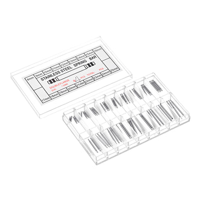 Harfington Watch Band Link Pin Set 72pcs 1.4mm Dia Spring Bar Pins 8-25mm 4pcs Each Size