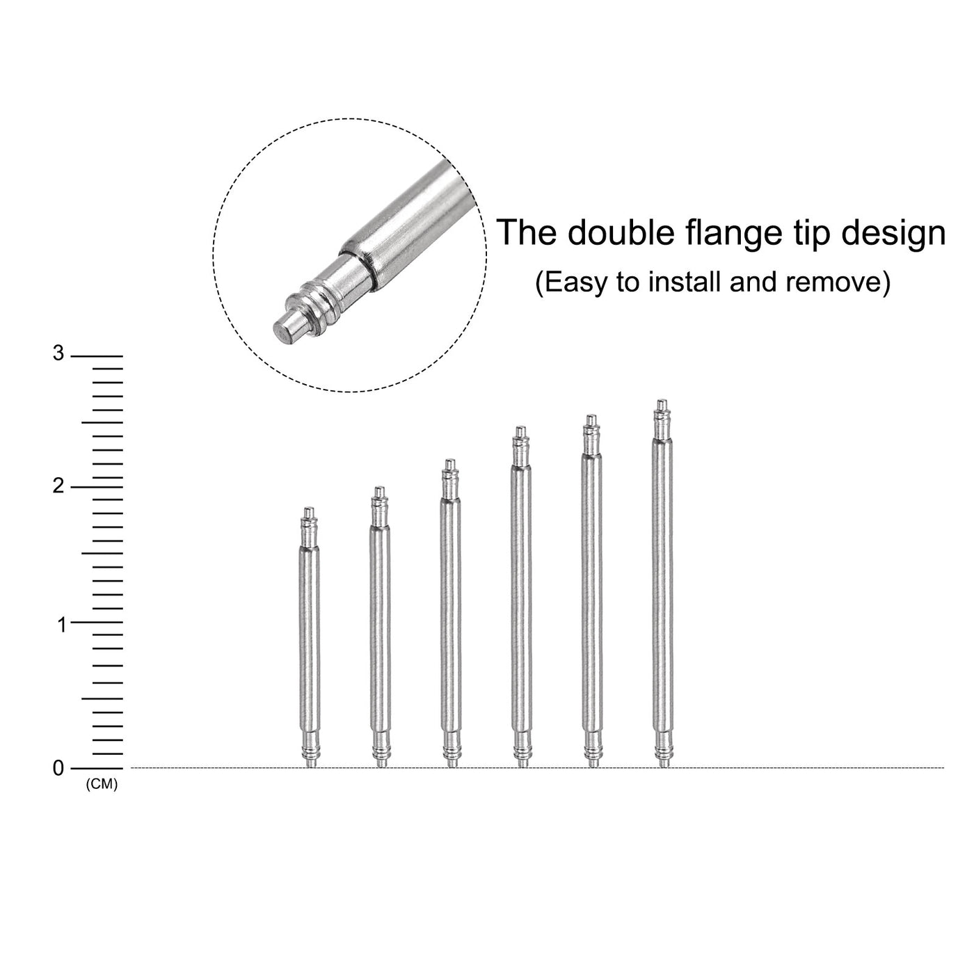 Harfington 16-25mm Watch Band Link Pins with Spring Bar Tool 1.4mm Dia Spring Bar Pins 12pcs