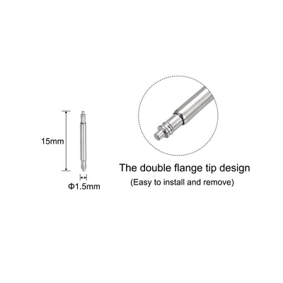 Harfington 200pcs Watch Band Link Pin 1.5mm Dia Spring Bar Pins for 13mm Watch Band Strap