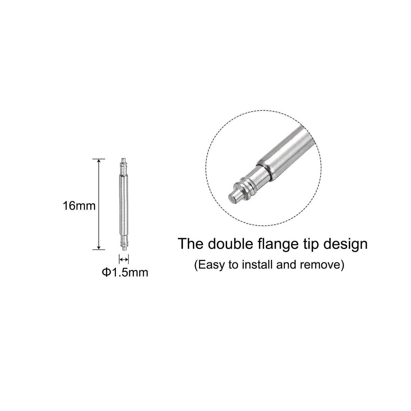 Harfington 200pcs Watch Band Link Pin 1.5mm Dia Spring Bar Pins for 14mm Watch Band Strap