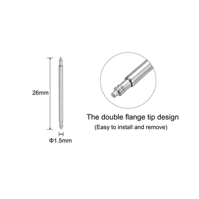 Harfington 200pcs Watch Band Link Pin 1.5mm Dia Spring Bar Pins for 24mm Watch Band Strap