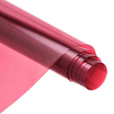 Harfington Window Film, Glass Sun Blocking, Heat Control Self Adhesive Pink Red Window Tint, 6.6x1.64ft for Home Office