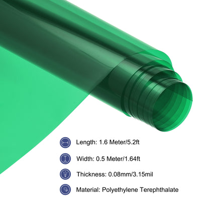 Harfington Window Film, Glass Sun Blocking, Heat Control Self Adhesive Green Window Tint, 5.2x1.64ft for Home Office