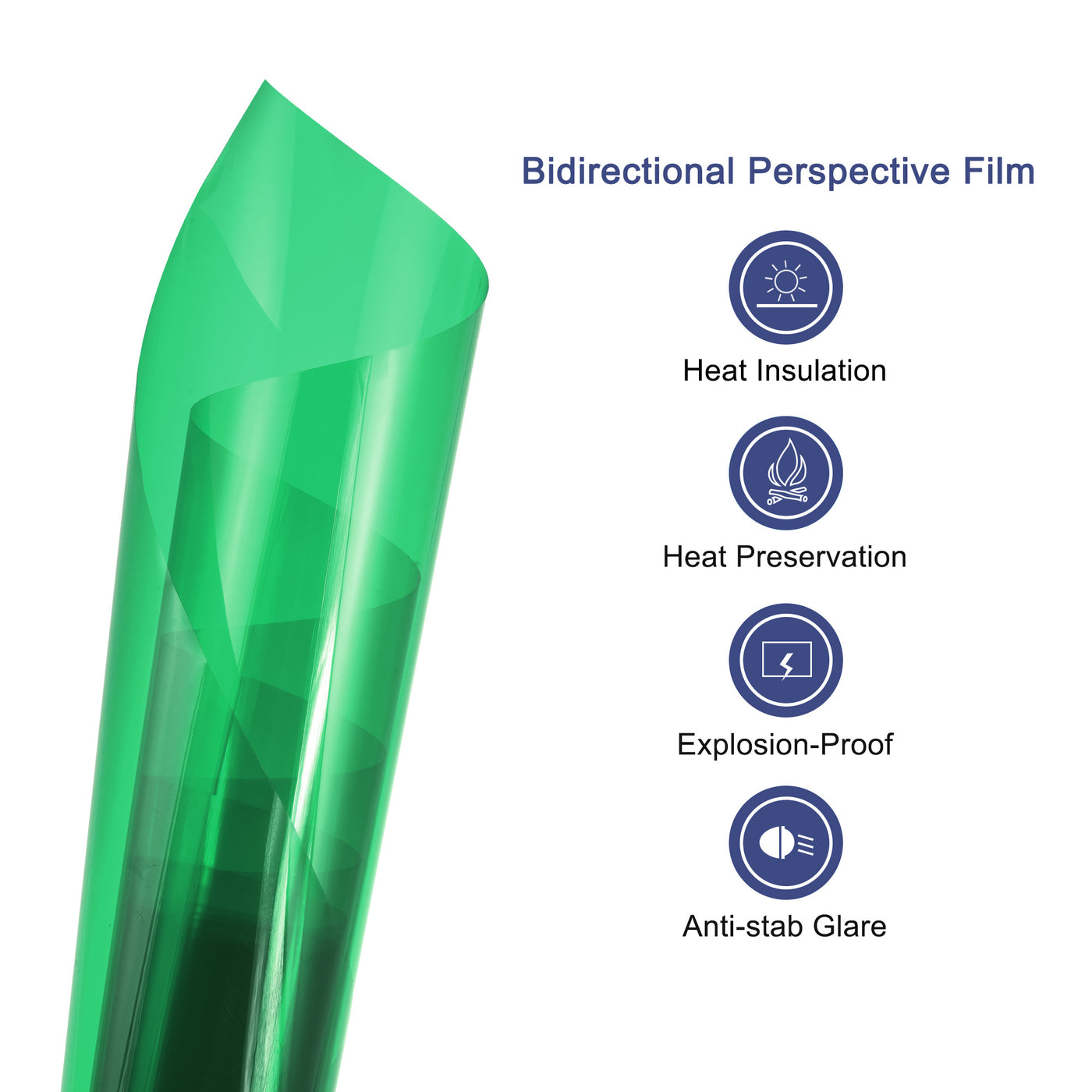 Harfington Window Film, Glass Sun Blocking, Heat Control Self Adhesive Green Window Tint, 5.2x1.64ft for Home Office