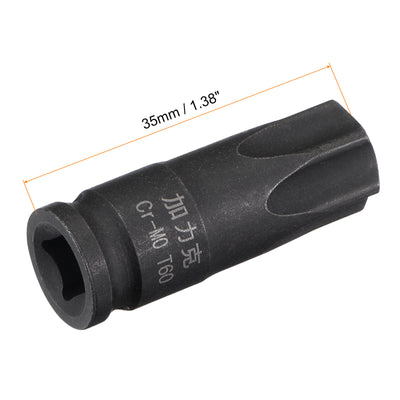 Harfington Impact Torx Bit Socket, Square Drive CR-MO Metric Sizes