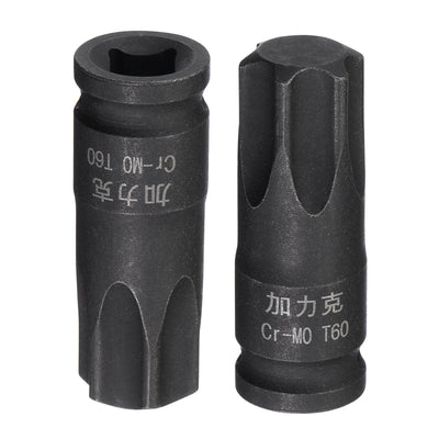 Harfington Impact Torx Bit Socket, Square Drive CR-MO Metric Sizes