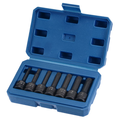Harfington 3/8" Drive Impact Spline Bit Socket Set, M5 - M12, Metric 60mm Length, CR-MO