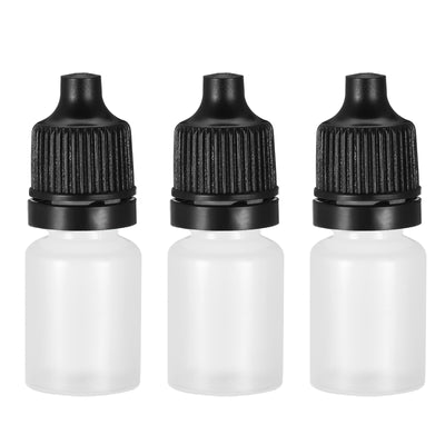 Harfington 12Pcs Empty Plastic Dropper Bottles Squeezable Containers 5ml Black Cap