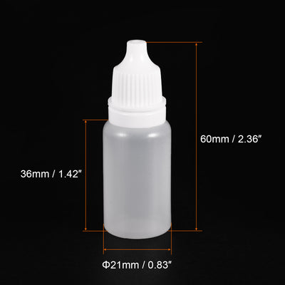 Harfington 12Pcs Empty Plastic Dropper Bottles Squeezable Containers 10ml White Cap
