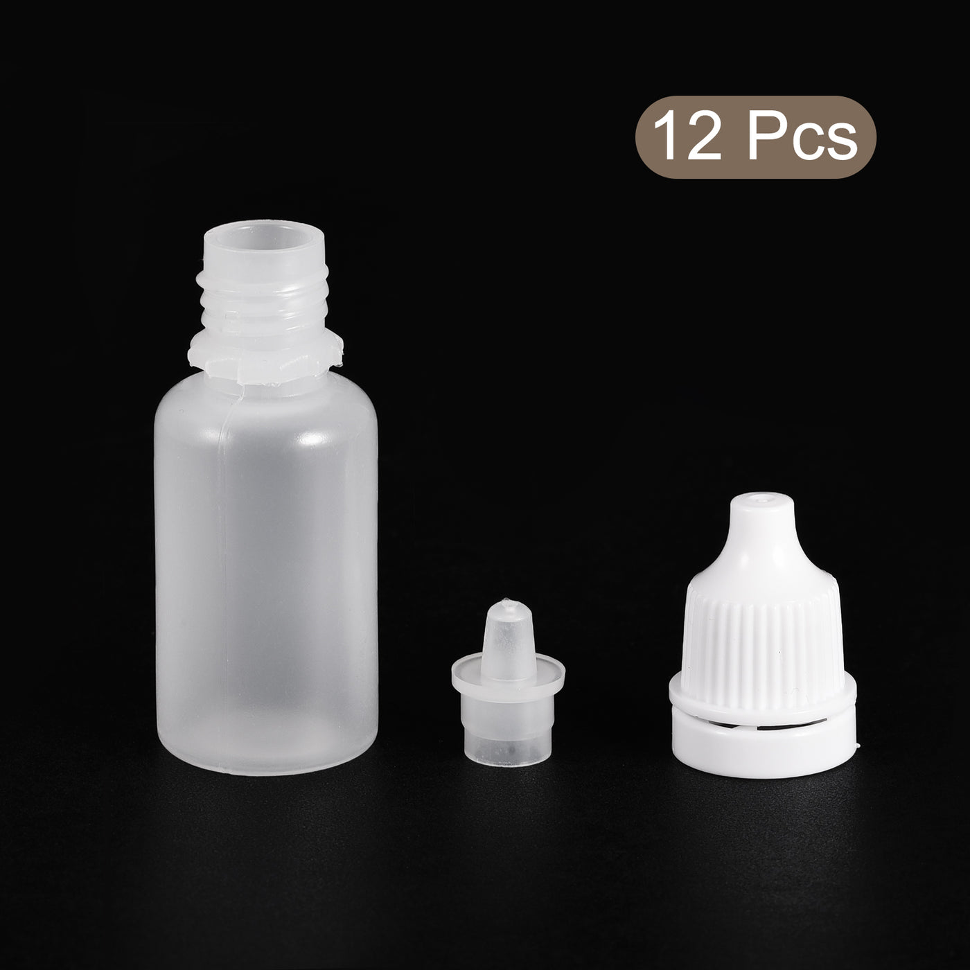 Harfington 12Pcs Empty Plastic Dropper Bottles Squeezable Containers 10ml White Cap