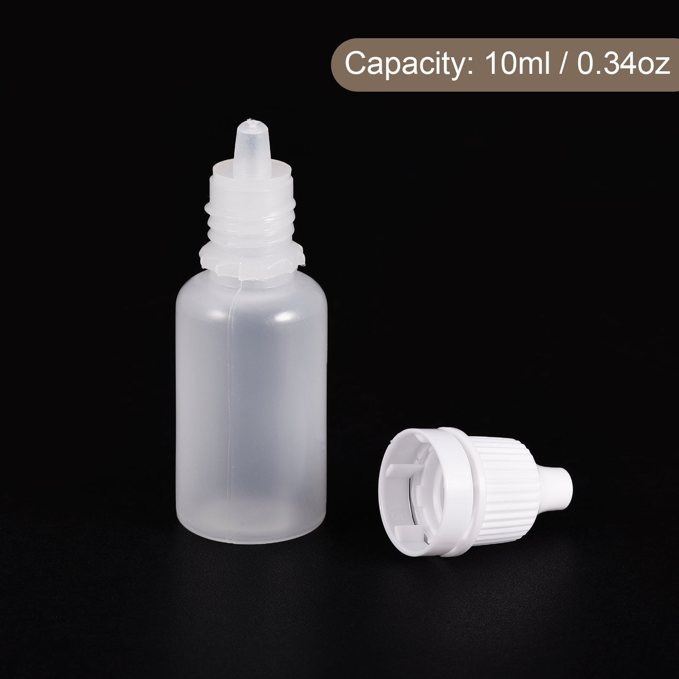 Harfington 12Pcs Empty Plastic Dropper Bottles Squeezable Containers 10ml White Cap