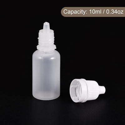 Harfington 12Pcs Empty Plastic Dropper Bottles Squeezable Containers 10ml White Cap
