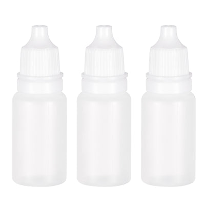 Harfington 12Pcs Empty Plastic Dropper Bottles Squeezable Containers 10ml White Cap