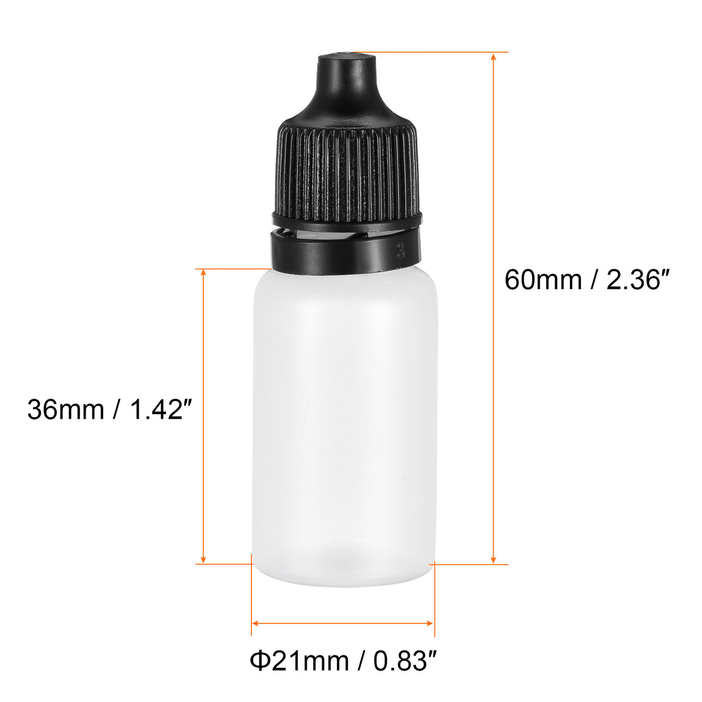 Harfington 12Pcs Empty Plastic Dropper Bottles Squeezable Containers 10ml Black Cap