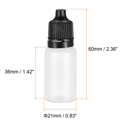 Harfington 12Pcs Empty Plastic Dropper Bottles Squeezable Containers 10ml Black Cap