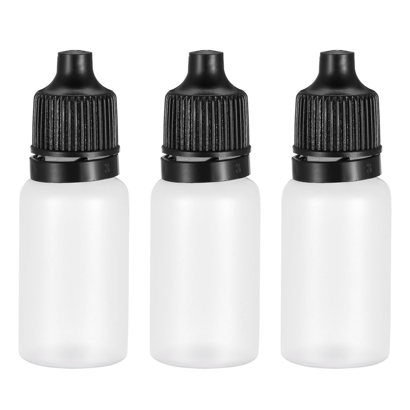 Harfington 12Pcs Empty Plastic Dropper Bottles Squeezable Containers 10ml Black Cap