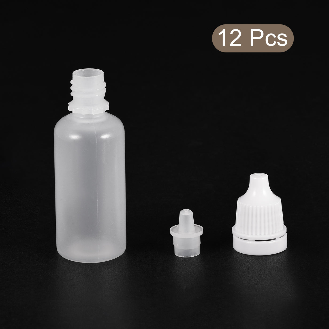Harfington 12Pcs Empty Plastic Dropper Bottles Squeezable Containers 15ml White Cap