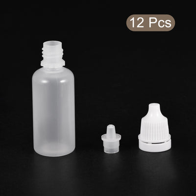 Harfington 12Pcs Empty Plastic Dropper Bottles Squeezable Containers 15ml White Cap
