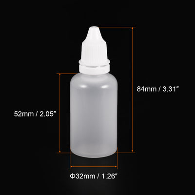 Harfington 12Pcs Empty Plastic Dropper Bottles Squeezable Containers 30ml White Cap