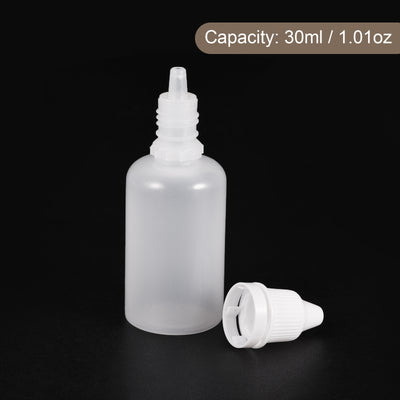 Harfington 12Pcs Empty Plastic Dropper Bottles Squeezable Containers 30ml White Cap