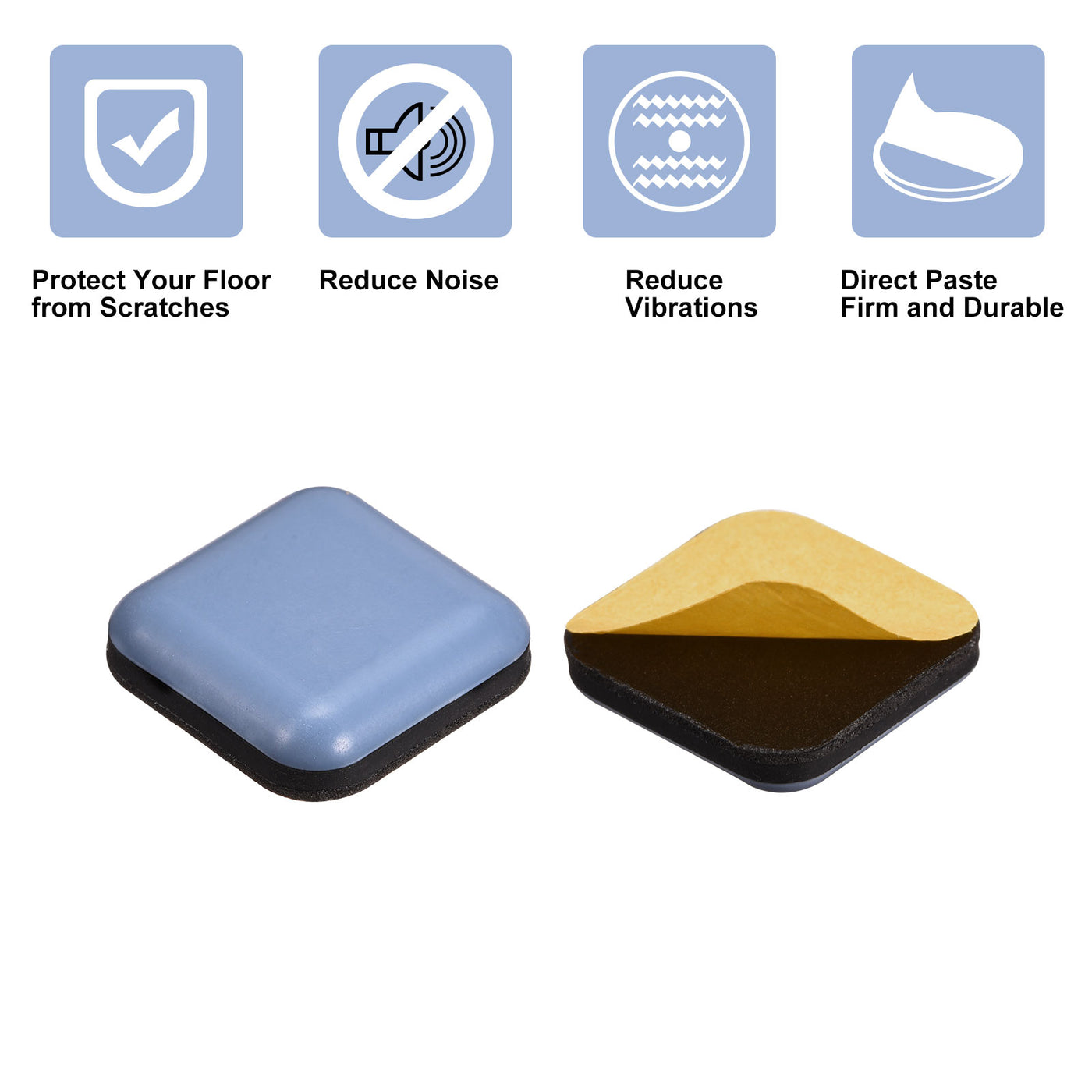 Harfington Square PTFE Furniture Sliders, Adhesive Self Stick for Hardwood